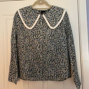 Maje Floral-Print Cotton Poplin Shirt